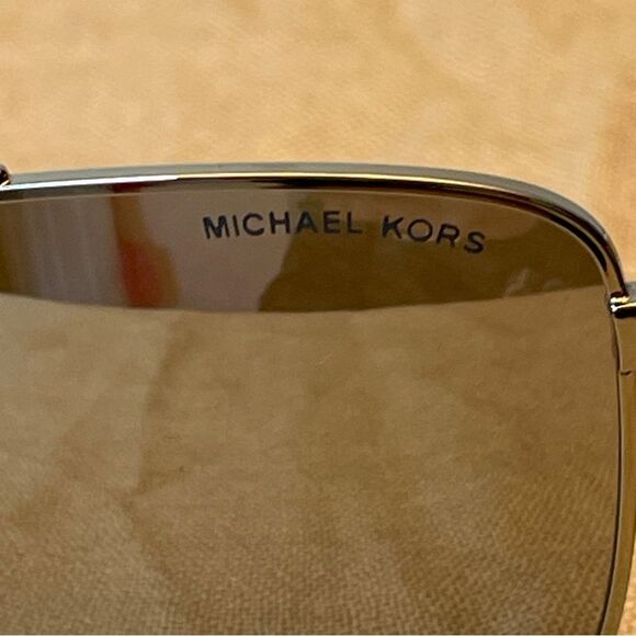 MICHAEL KORS Stratton Aviator Sunglasses Silver Metal Mirror MK1096 main image 4